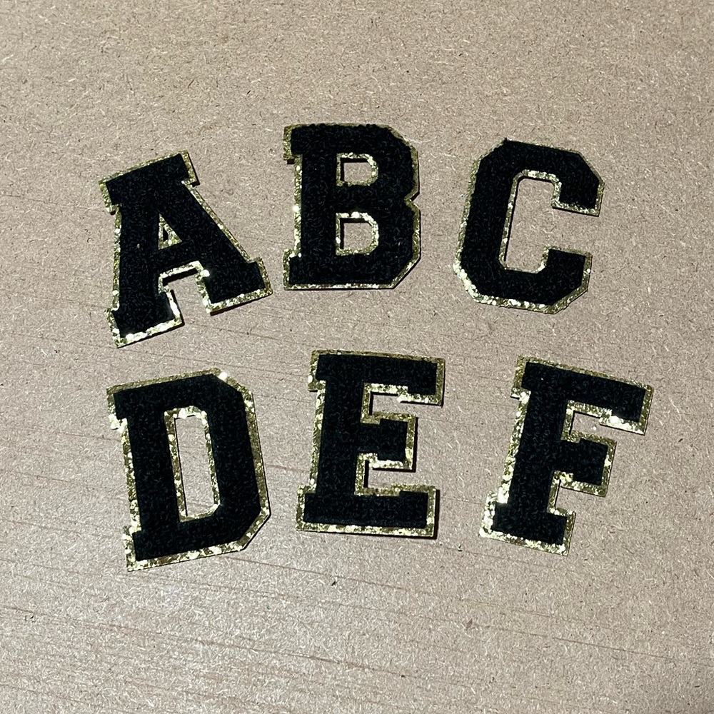 Chenille Letter Patches- Black